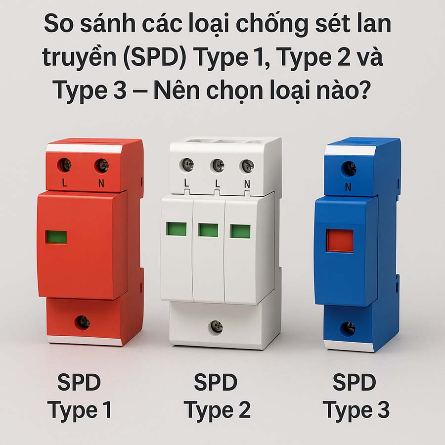 So sánh chi tiết chống sét lan truyền Type 1, Type 2, Type 3: Bí quyết chọn đúng loại chống sét lan truyền bảo vệ hệ thống điện