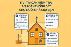 5 vị trí cần kiểm tra an toàn chống sét