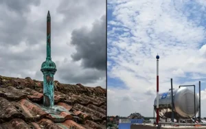 Cách Nâng Cấp Hệ Thống Chống Sét, So sánh kim thu sét cũ bị oxy hóa và kim thu sét tia tiên đạo ESE mới